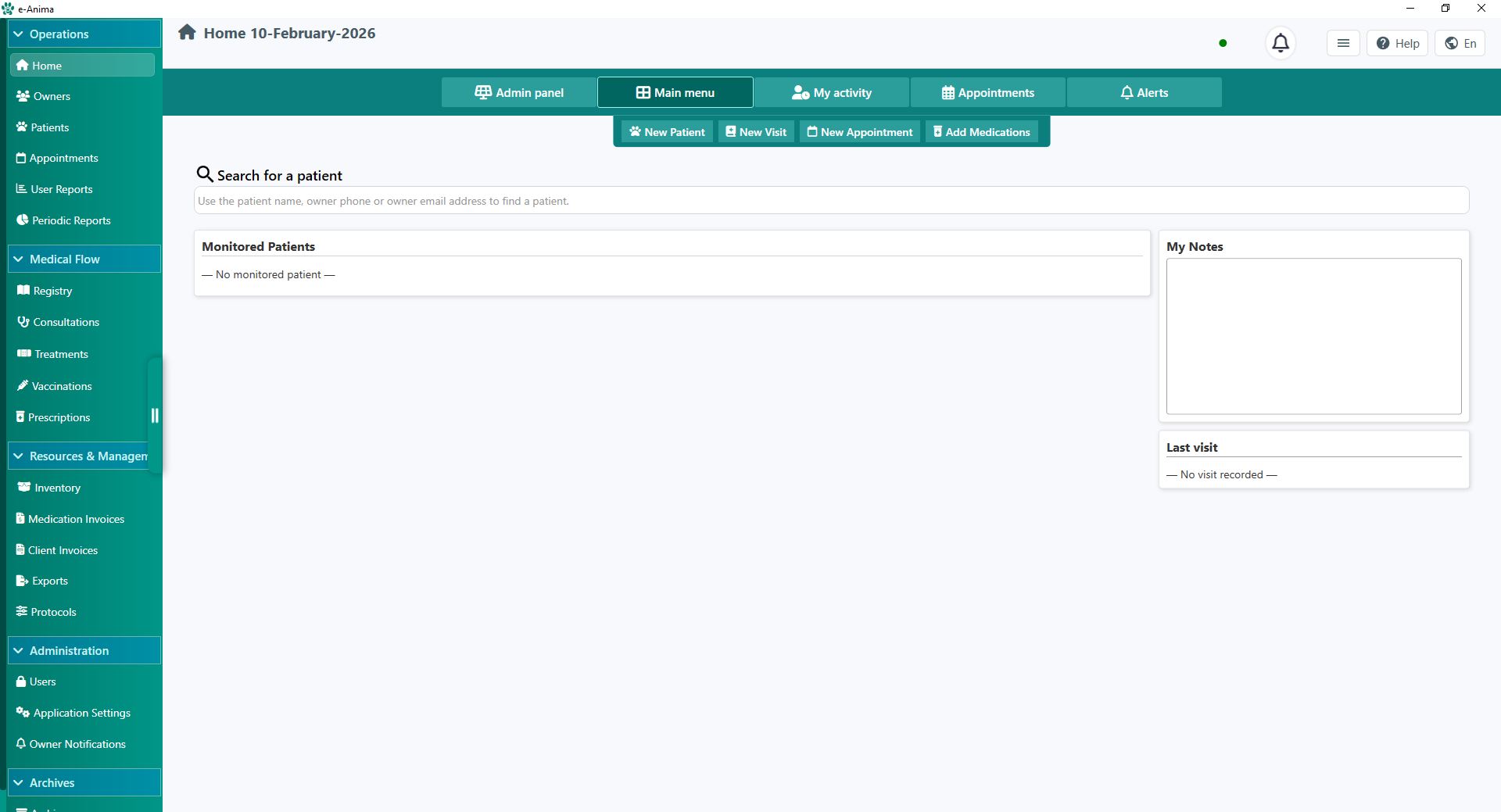 e-Anima Dashboard Overview